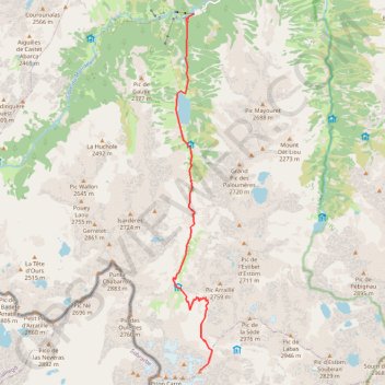 Trace GPS Petit Vignemale par la vallée de Gaube, itinéraire, parcours