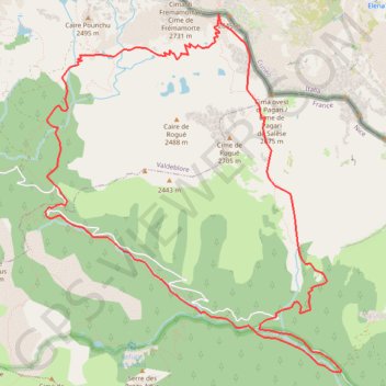 Trace GPS Cime de Rogué (par Naucette) et col de Fremamorte, itinéraire, parcours