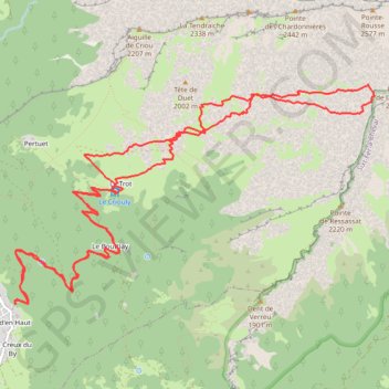 Trace GPS Col de l'Ecorchoir (Fer à Cheval), itinéraire, parcours