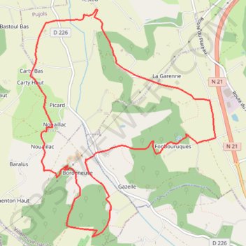 Trace GPS Nouaillac, randonnée bucolique dans le Villeneuvois - Pays de la vallée du Lot, itinéraire, parcours