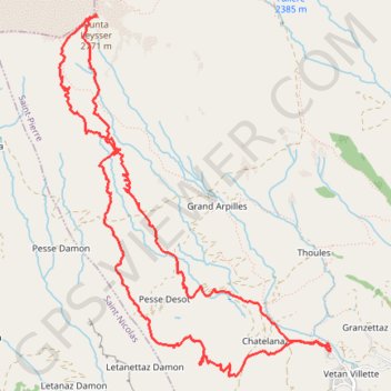 Trace GPS Punta Leissè di Vertosan, itinéraire, parcours