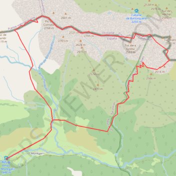Trace GPS Barlonguère - Trois Comtes depuis Montgarri, itinéraire, parcours