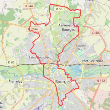 Trace GPS Tour de Bourges - Fontland - Bourges, itinéraire, parcours