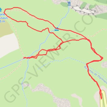 Trace GPS Gavarnie approche du col de Lary par cabanes Tousaus, itinéraire, parcours
