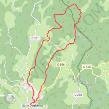 Trace GPS Les Prats de la Chau - Saint-Anthème, itinéraire, parcours