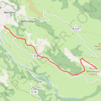 Trace GPS Mendive-Pic Béhorléguy, itinéraire, parcours
