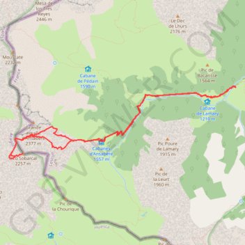 Trace GPS Pic de Pétragème, itinéraire, parcours
