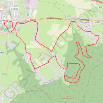 Trace GPS Circuit de Danne et 4 Vents - Phalsbourg, itinéraire, parcours
