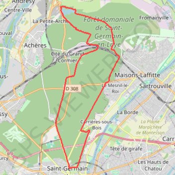 Trace GPS Les Terrasses de Saint-Germain, itinéraire, parcours