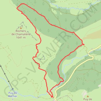 Trace GPS Cirque de Chamalière, itinéraire, parcours