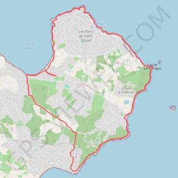 Trace GPS Sur le sentier du littoral à Saint-Tropez, itinéraire, parcours
