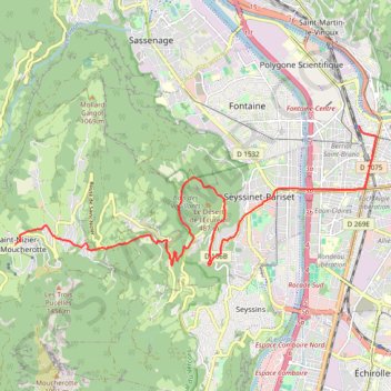 Trace GPS Grande Traversée des PréAlpes : Grenoble - Saint-Nizier-du-Moucherotte, itinéraire, parcours