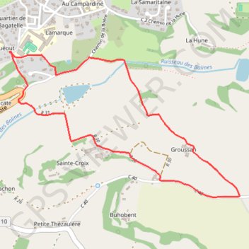 Trace GPS Groussan - Lectoure, itinéraire, parcours