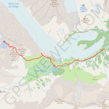 Trace GPS Petit Mont Blanc - Marche d'approche, itinéraire, parcours