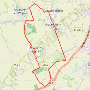 Trace GPS Beaucamps-Ligny, itinéraire, parcours