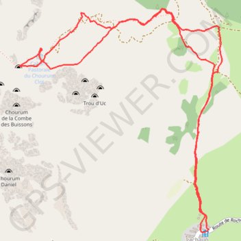 Trace GPS RSPG Cabane du Chourum Clot, itinéraire, parcours