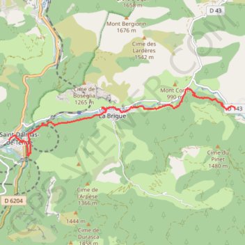 Trace GPS Saint Dalmas de Tende - Notre-Dame des Fontaines, itinéraire, parcours