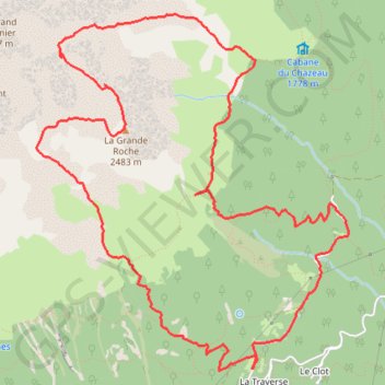 Trace GPS La Grande Roche en boucle depuis la Traverse (Belledonne), itinéraire, parcours
