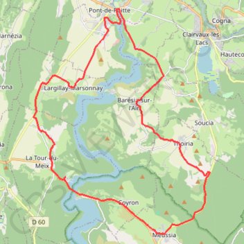 Trace GPS Autour du lac de Vouglans - La Tour du Meix, itinéraire, parcours