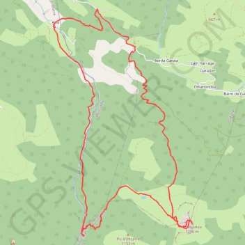 Trace GPS Pic d'Etchecortia en boucle par le hameau d'Arla et la source de la Bidouze, itinéraire, parcours