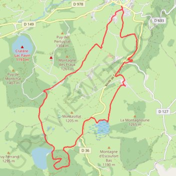 Trace GPS Lacs de Bourdouze et Montcineyre, itinéraire, parcours