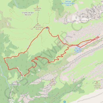 Trace GPS Refuges de Bostan et de la Golèse, itinéraire, parcours