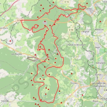 Trace GPS Tour du Puy de Dôme, itinéraire, parcours