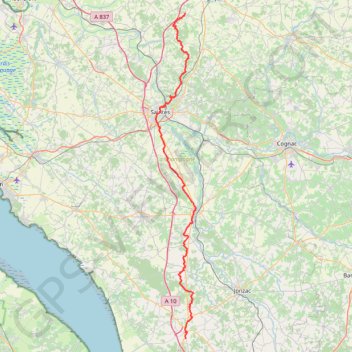 Trace GPS GR655 Randonnée de Mazeray à Petit-Niort (Charente-Maritime), itinéraire, parcours