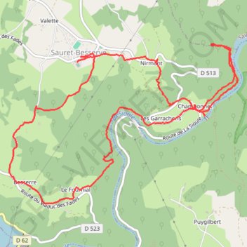 Trace GPS Sauret Besserve (les 3 cuves) 11.2km Fait le 8 mars 2024, itinéraire, parcours