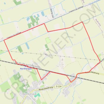 Trace GPS Circuit du Marais - Nortkerque, itinéraire, parcours