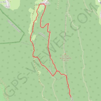 Trace GPS La Croix de Chignin depuis Montgelas, itinéraire, parcours