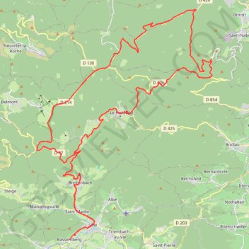 Trace GPS De la vallée de Villé vers le Mont Sainte-Odile, itinéraire, parcours