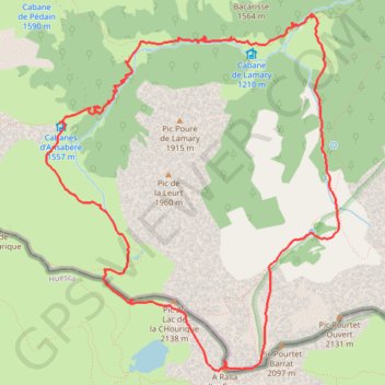 Trace GPS Pic de Laraillé et Ibón de Acherito depuis Pont Lamary, itinéraire, parcours