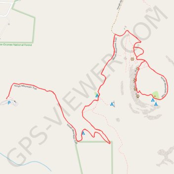 Trace GPS Yonah Mountain Loop, itinéraire, parcours