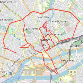 Trace GPS Grand Eléphant de Nantes - @Drunning_fr, itinéraire, parcours