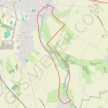 Trace GPS La vallée de la Rhonelle - Aulnoy-lez-Valenciennes, itinéraire, parcours