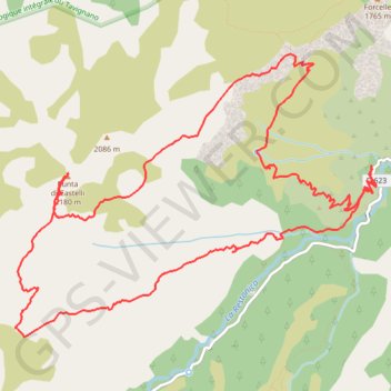 Trace GPS Punta di Castelli en boucle depuis Frasseta, itinéraire, parcours