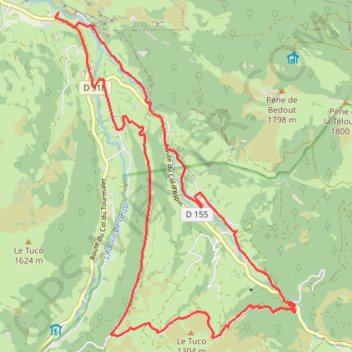 Trace GPS Sainte Marie de Campan, itinéraire, parcours