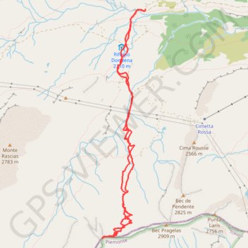 Trace GPS Cima Beccher, itinéraire, parcours