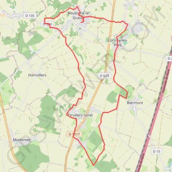 Trace GPS Circuit des Prés Verts - Boulogne-la-Grasse, itinéraire, parcours