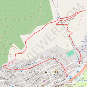 Trace GPS Montgenèvre - Petit Balcon en boucle, itinéraire, parcours