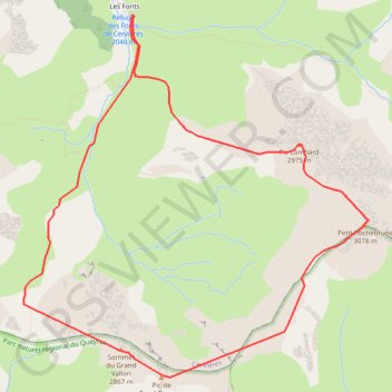 Trace GPS Col de Péas - le Petit Rochebrune - Pic du Lombard, itinéraire, parcours