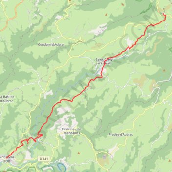 Trace GPS Aubrac - Saint-Côme-d'Olt, itinéraire, parcours