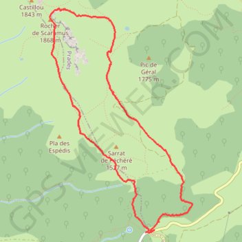 Trace GPS Rocher de Scaramus, itinéraire, parcours