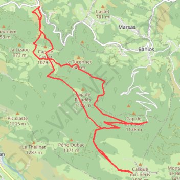 Trace GPS Le Col du Lhéris depuis le Col des Palomières, itinéraire, parcours