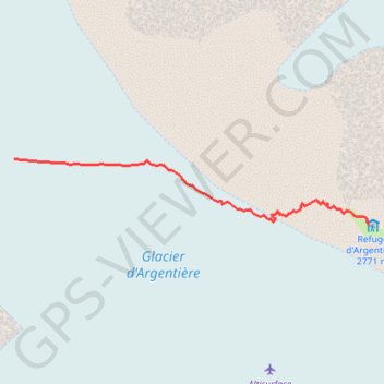 Trace GPS Glacier d'Argentière - Refuge d'Argentière, itinéraire, parcours