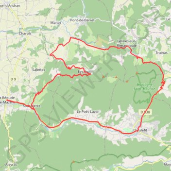 Trace GPS Entre Picodon et villages - La Bégude-de-Mazenc, itinéraire, parcours