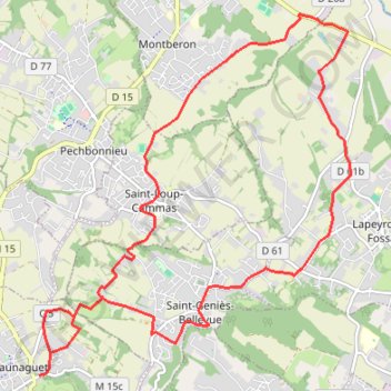 Trace GPS Chemin du Poutou - Launaguet, itinéraire, parcours