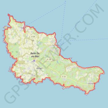 Trace GPS Tour de Belle-Île-en-Mer, itinéraire, parcours