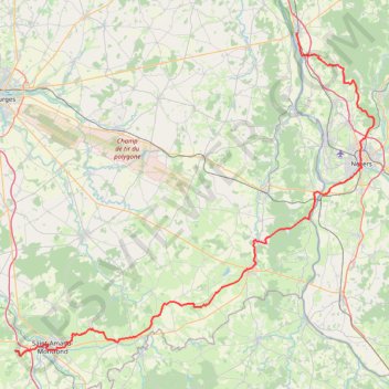 Trace GPS GR654 De La Charité-sur-Loire (Nièvre) à Orcenais (Cher), itinéraire, parcours